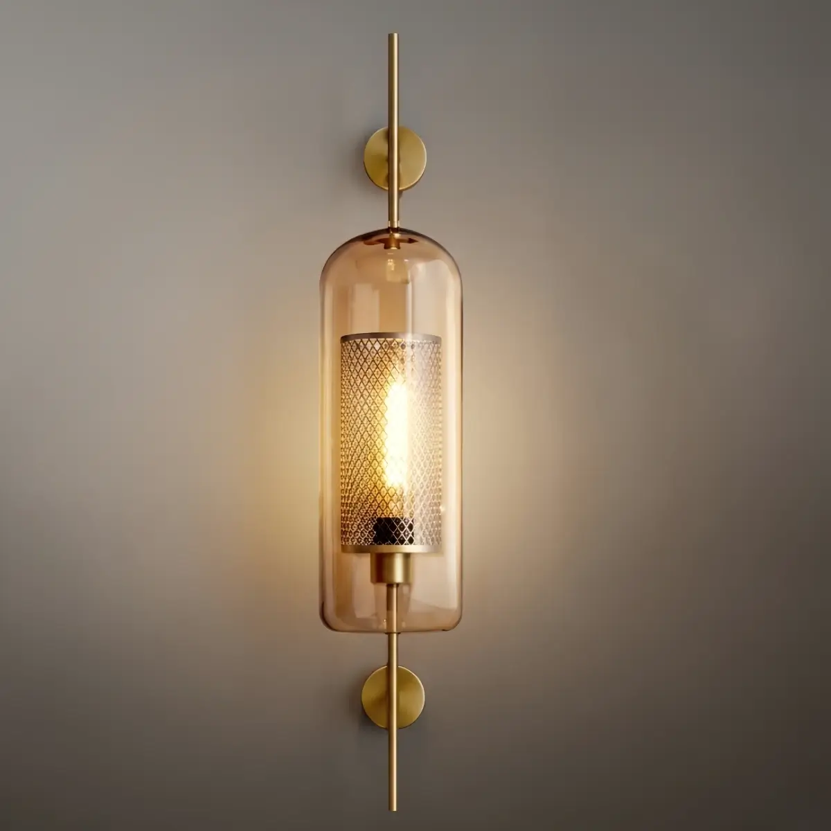 Vetro Royal Glass/Copper Wall Lamp
